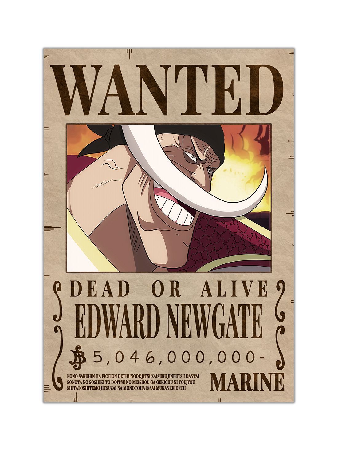 Anime Whitebeard Wanted Bounty Poster - ComicSense